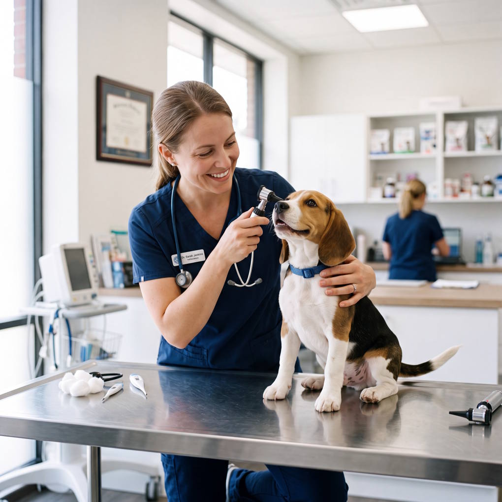 Is Pet Insurance Worth It - Veterinarian Examining a Beagle | The List Of