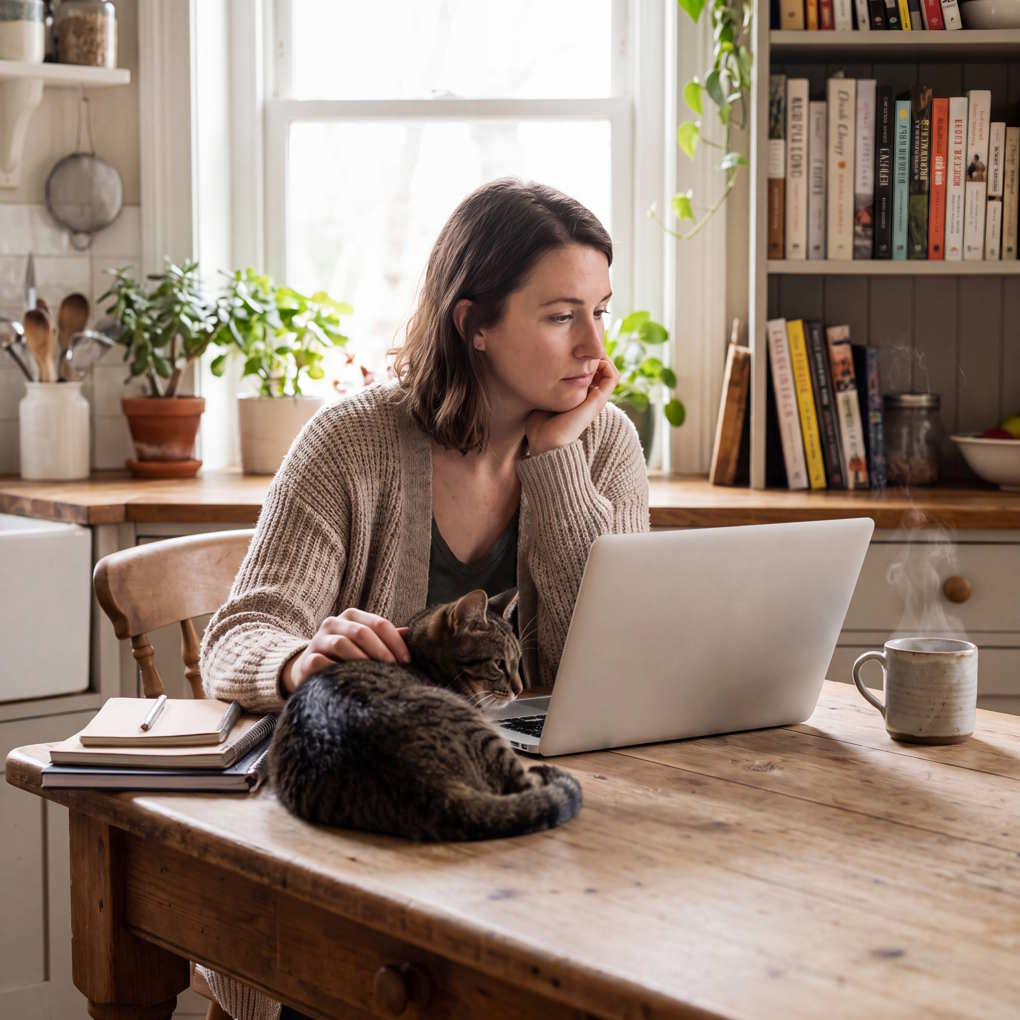 Is Pet Insurance Worth It - Woman Working on a Laptop at a Wooden Table | The List Of