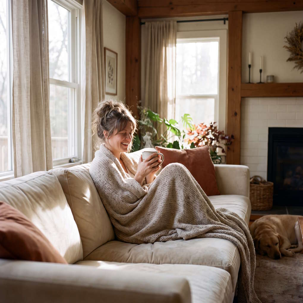 Ginger Tea Benefits - Woman Sitting on a Couch | The List Of