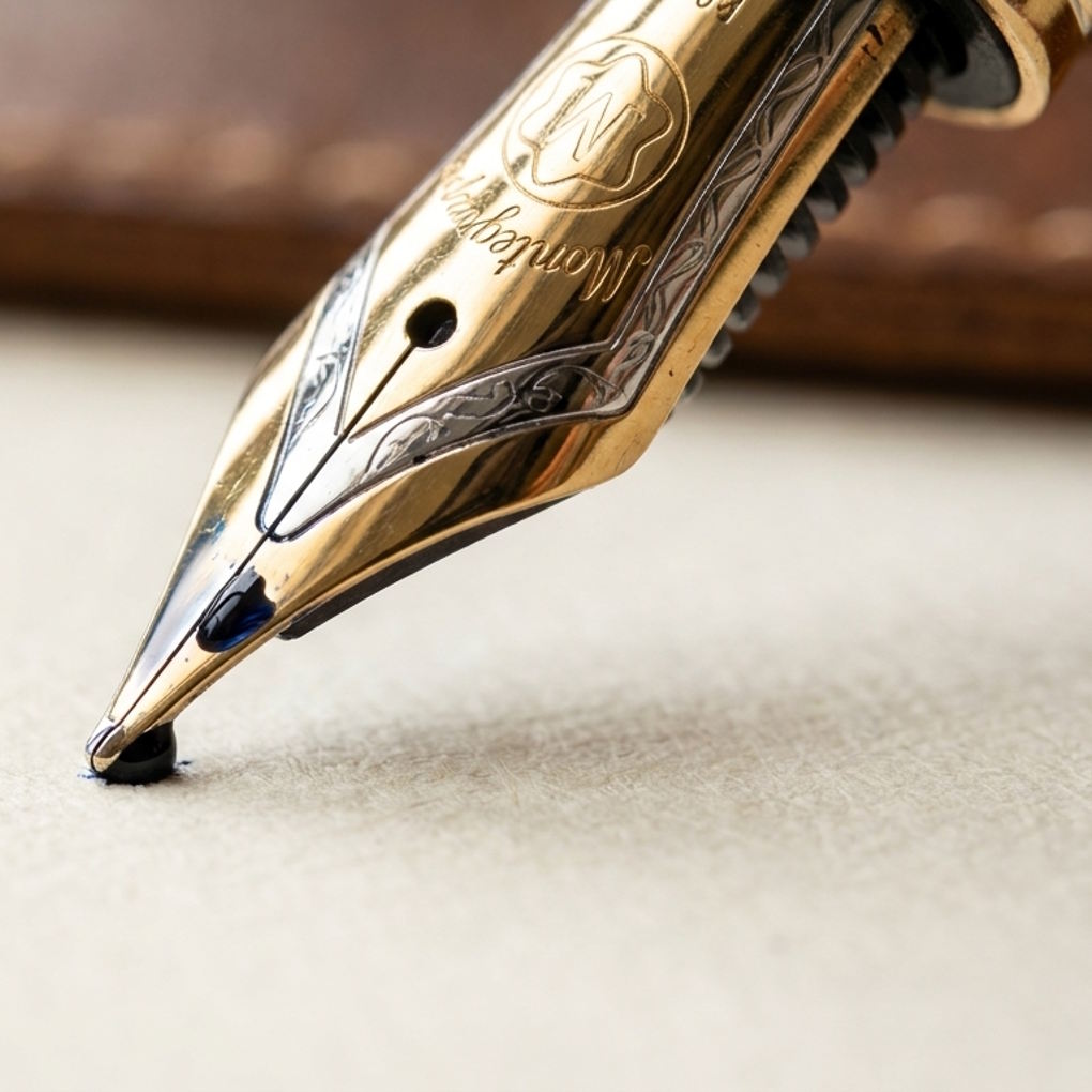 Best Fountain Pens - Gold Fountain Pen Nib Touching Paper | The List Of