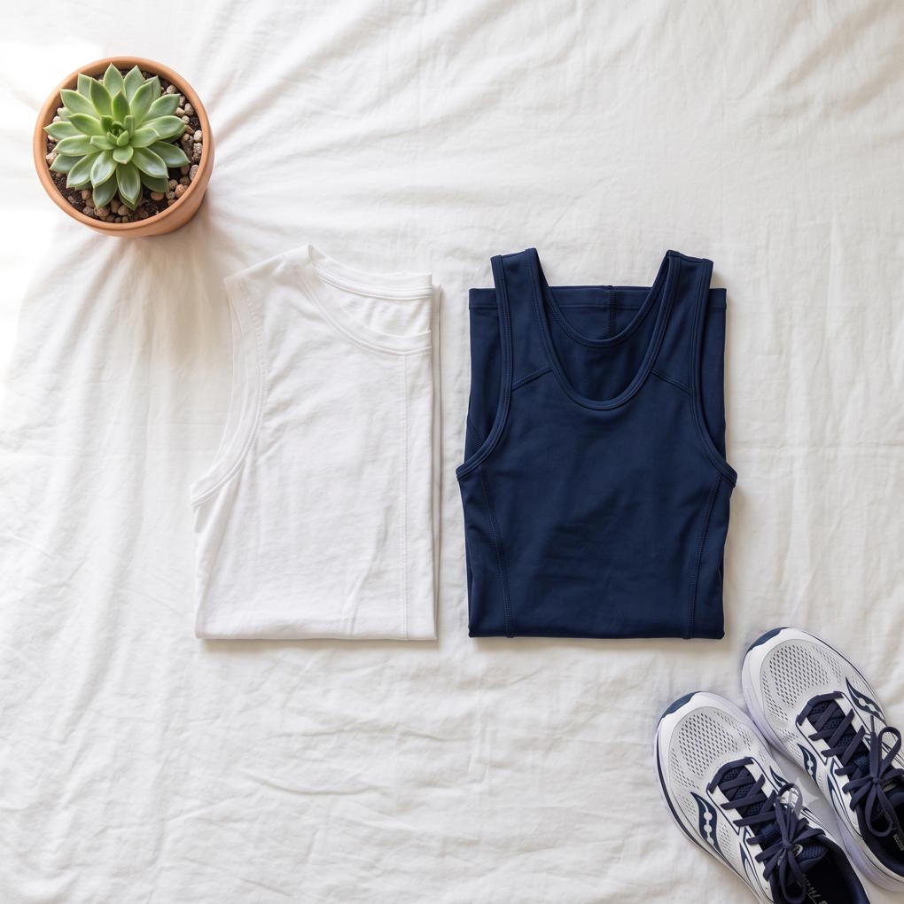 What Is A Singlet - Neatly Arranged Flat Lay Of Two Folded Tank Tops | The List Of