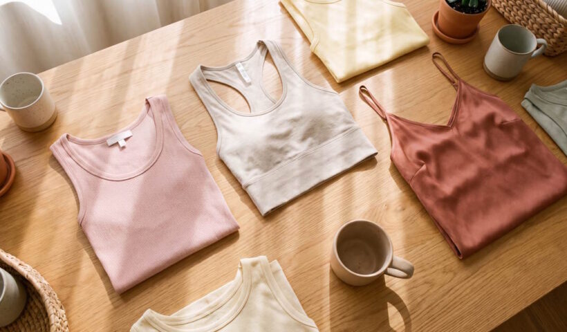 Types of Tank Tops - A Person Wearing a Ribbed Square Neck Tank Top Layered Under a Cardigan | The List Of