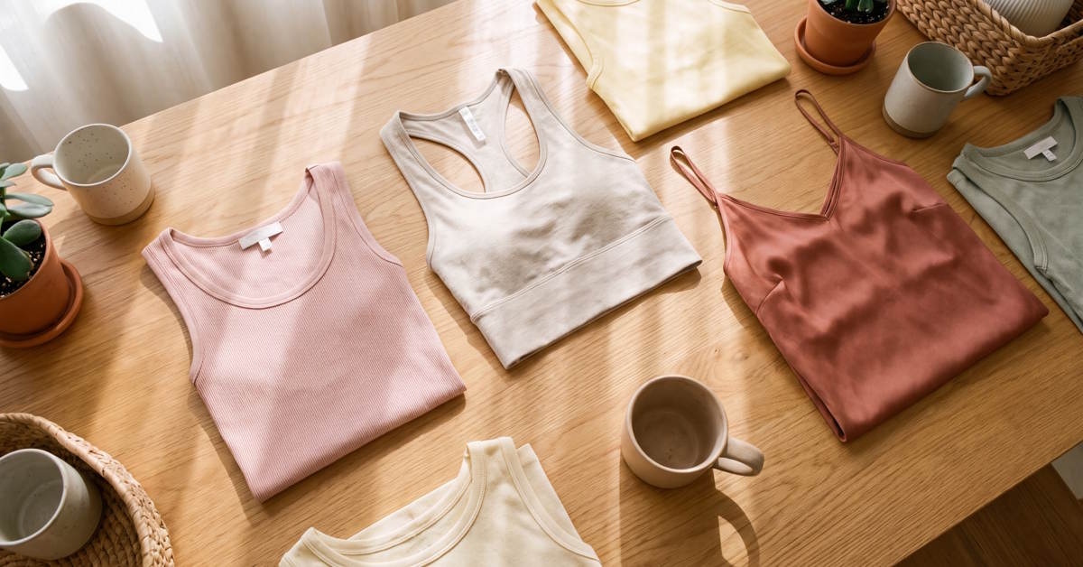 Types of Tank Tops - A Person Wearing a Ribbed Square Neck Tank Top Layered Under a Cardigan | The List Of