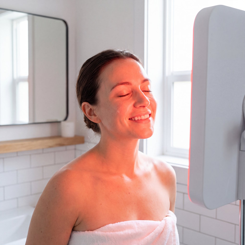 What Does Red Light Therapy Do - Person Experiencing Facial Red-Light Therapy for Glowing Skin | The List Of