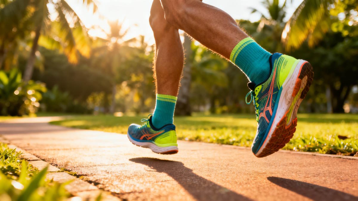 How Do Compression Socks Work - Multiple Pairs of Running Socks Neatly Arranged Next to Running Shoes | The List Of